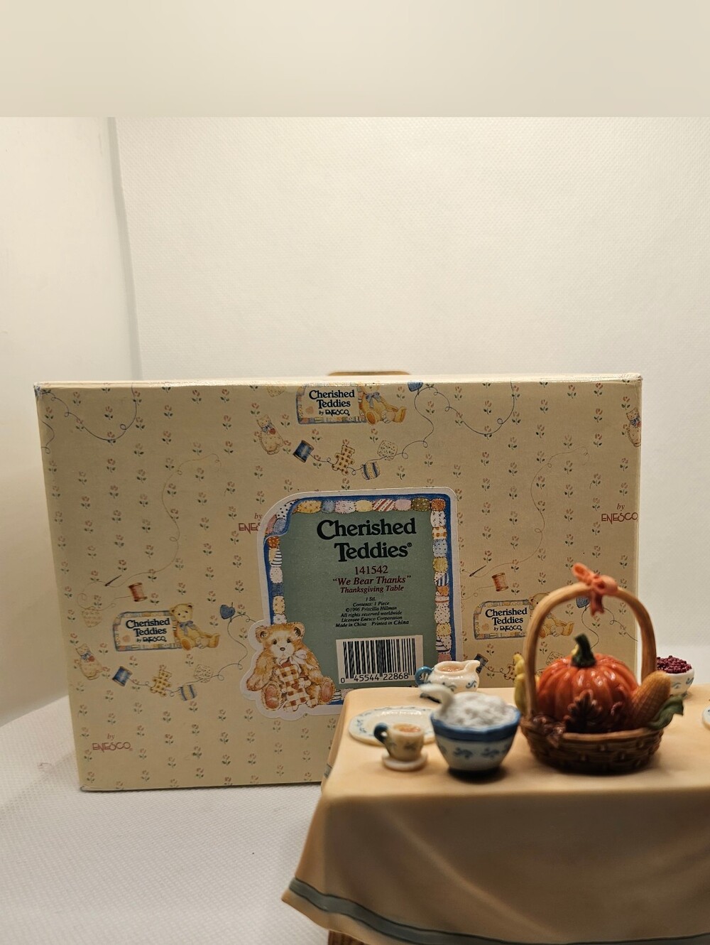 New CHERISHED TEDDIES Bear table Thanksgiving FIGURINE AUTUMN Fall thanks decor